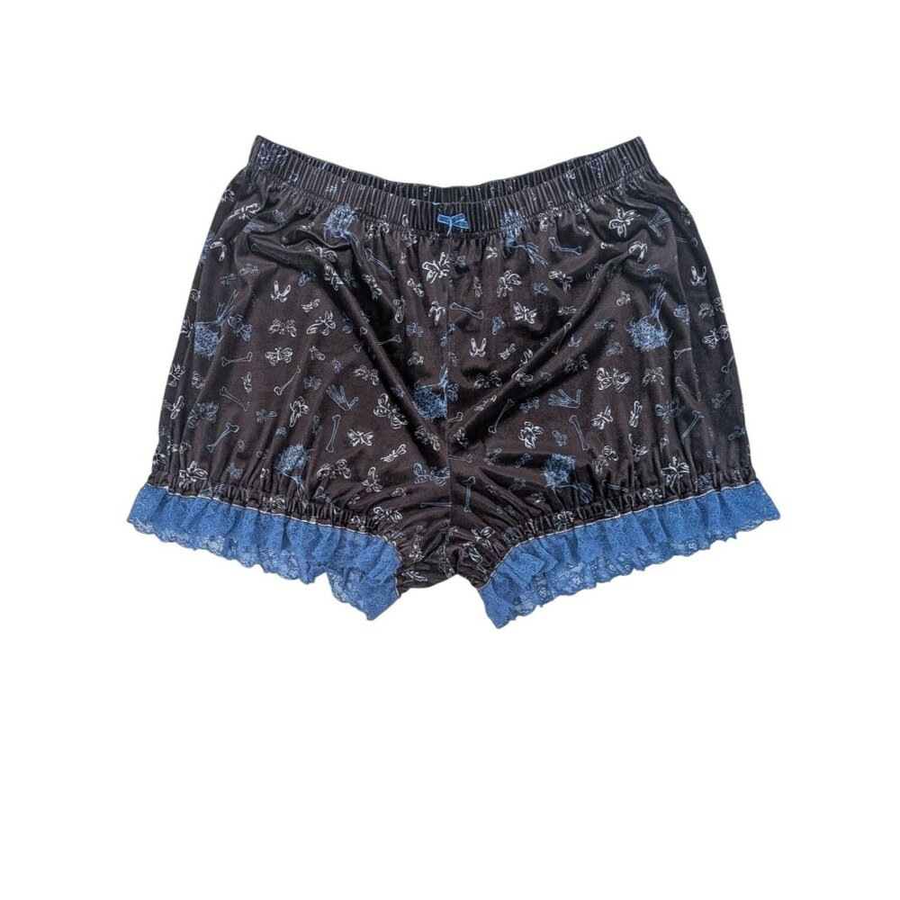 Corpse Bride Velvet Lounge Shorts Lace Hem Whimsigoth Cosplay Sleepwear Size 2X